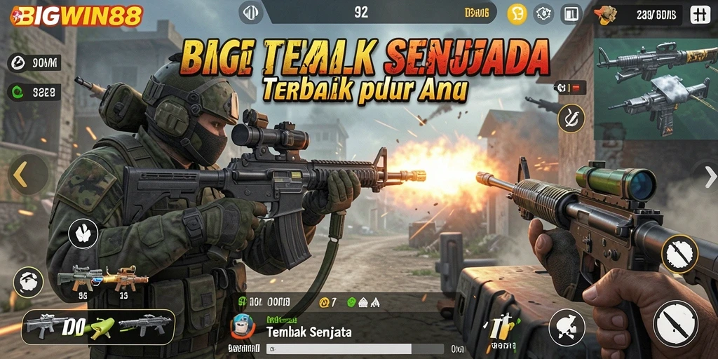 Antarmuka menarik dan mudah digunakan untuk permainan Tembak Senjata