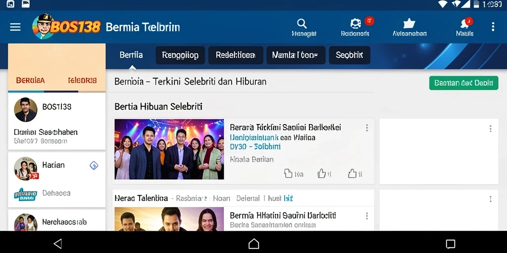 Screenshot aplikasi BOS138 menampilkan antarmuka yang menarik dan informatif.