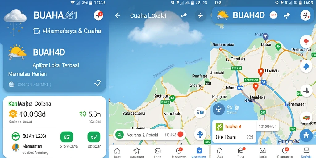 Tampilan utama BUAH4D dengan informasi cuaca lokal yang lengkap.
