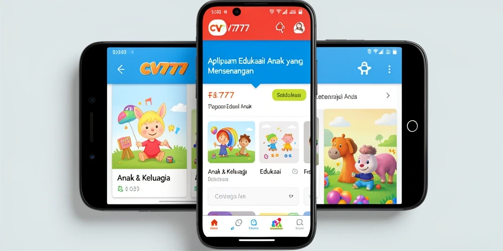 Antarmuka interaktif dan menarik dari CV777 untuk edukasi anak.