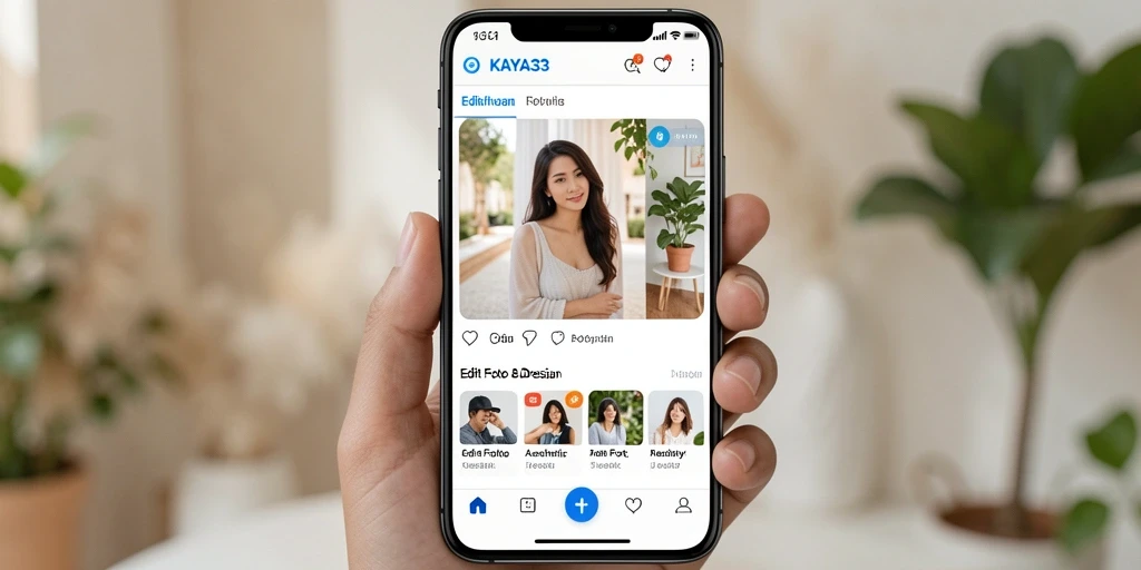 Tampilan antarmuka KAYA33 yang user-friendly untuk edit foto aesthetic.