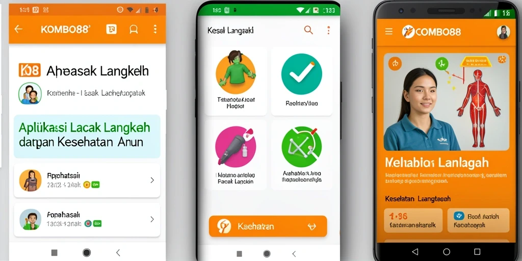 Antarmuka aplikasi Lacak Langkah KOMBO88 yang sederhana dan mudah digunakan.