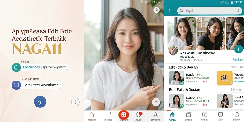 Antarmuka NAGA11 yang intuitif dan mudah digunakan untuk edit foto aesthetic.