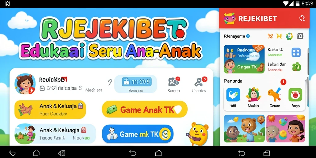 Antarmuka menarik dan interaktif untuk anak-anak di REJEKIBET.