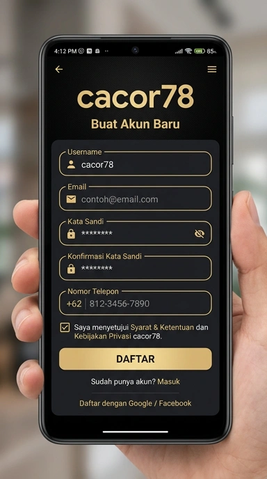 Cara Mudah Mendaftar Akun Cacor78 di Android